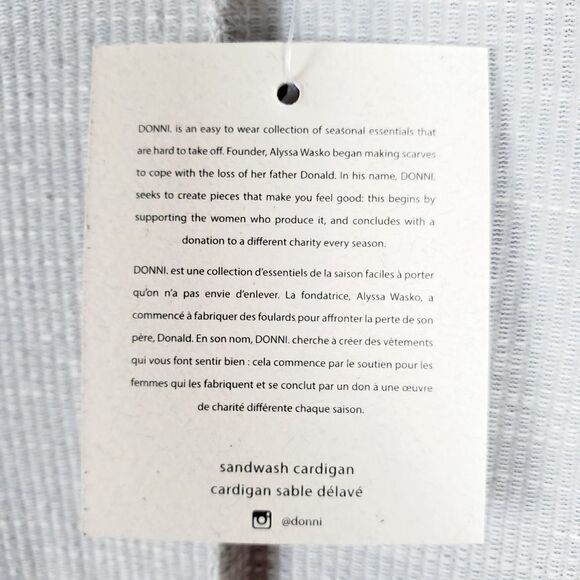Donni Sandwash Open Waffle Knit Beige Cardigan NWT One Size - Picture 2 of 9